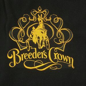 Breeders Crown Fleece Jacket Unisex Black Small Full Zip Harness Racing